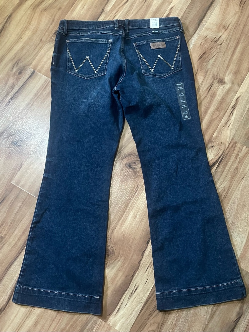 NWT Wrangler Retro Mae Wide Leg Mid Rise Trouser Jeans Western Rodeo Sz 34 (17)